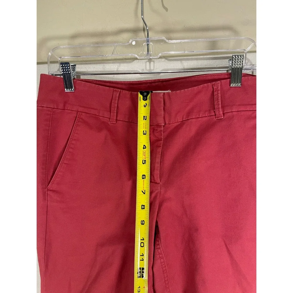 Ann‎ Taylor Loft Marisa Fit Pants Red Coral Straight Leg Chino Trousers Womens 8